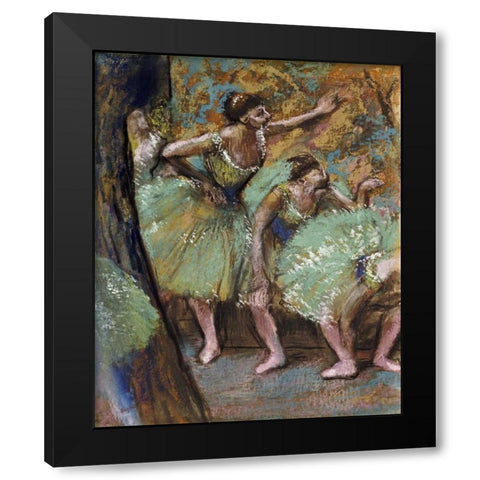 Danseuses Black Modern Wood Framed Art Print with Double Matting by Degas, Edgar