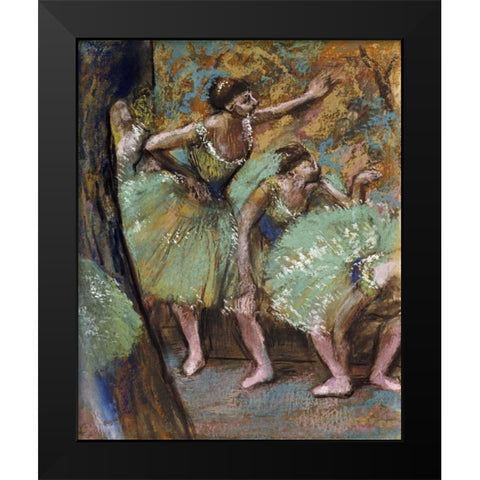 Danseuses Black Modern Wood Framed Art Print by Degas, Edgar