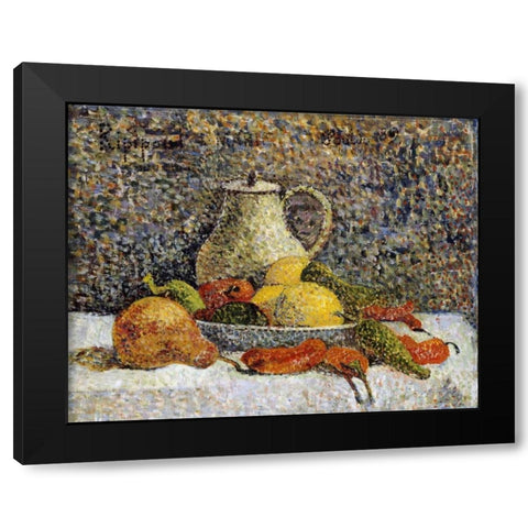 Still Life Black Modern Wood Framed Art Print with Double Matting by Gauguin, Paul