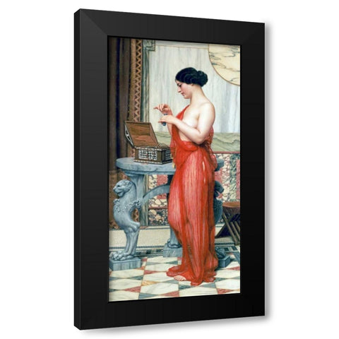 The New Perfume Black Modern Wood Framed Art Print with Double Matting by Godward, John William