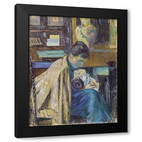 Madame Guillaumin Black Modern Wood Framed Art Print with Double Matting by Guillaumin, Armand