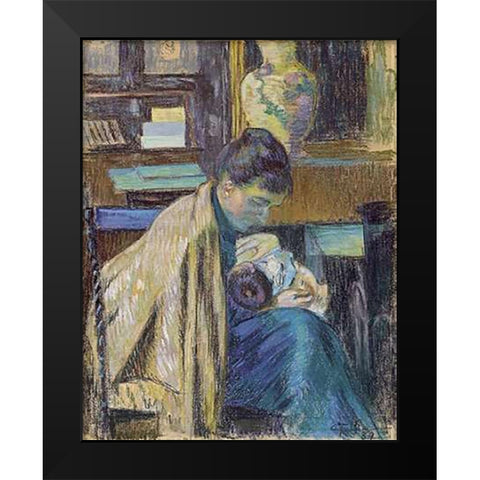 Madame Guillaumin Black Modern Wood Framed Art Print by Guillaumin, Armand