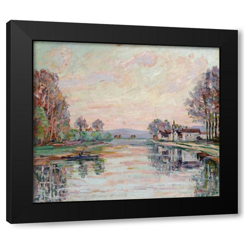 The Seine at Samois Black Modern Wood Framed Art Print by Guillaumin, Armand