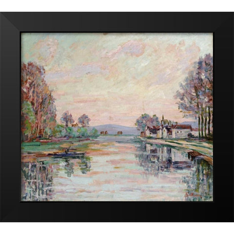 The Seine at Samois Black Modern Wood Framed Art Print by Guillaumin, Armand
