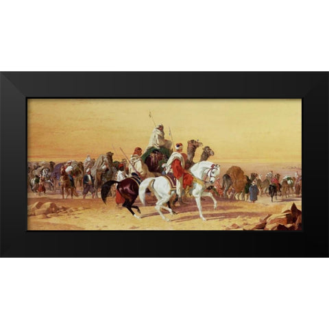 An Arab Caravan Black Modern Wood Framed Art Print by Herring, John Frederick