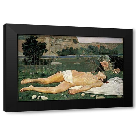 The Good Samaritan Black Modern Wood Framed Art Print by Hodler, Ferdinand