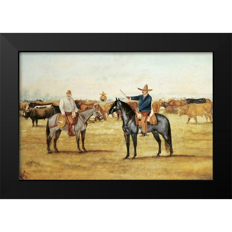 Cortame Al Toro Pinto, 1912 Black Modern Wood Framed Art Print by Icaza, Ernesto