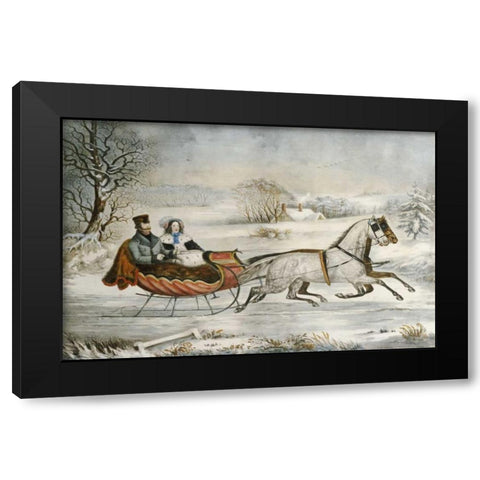 The Road, Winter Black Modern Wood Framed Art Print with Double Matting by Knirsch, O.