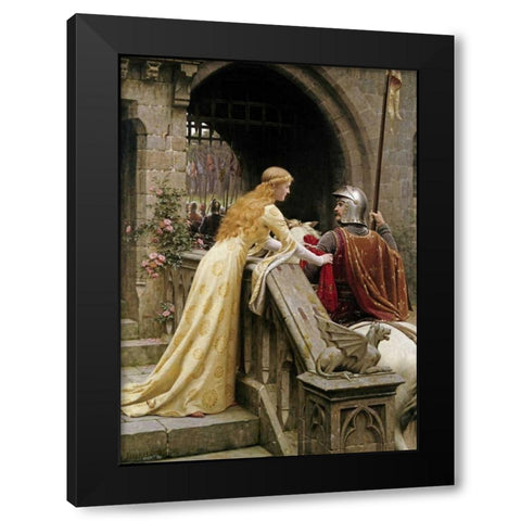 God Speed Black Modern Wood Framed Art Print by Leighton, Edmund Blair