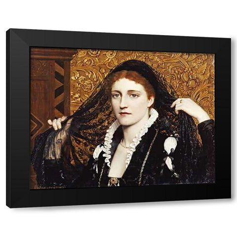 Olivia Black Modern Wood Framed Art Print by Leighton, Edmund Blair