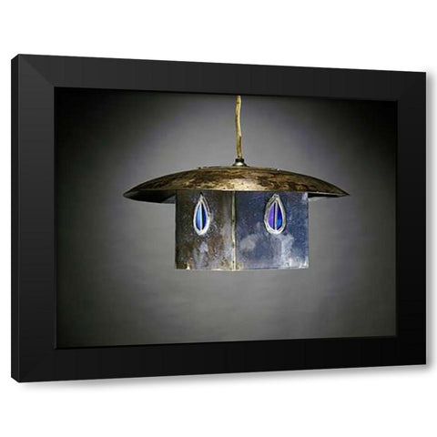 A Metal and Leaded Glass Hanging Shade Black Modern Wood Framed Art Print with Double Matting by Mackintosh, Charles Rennie