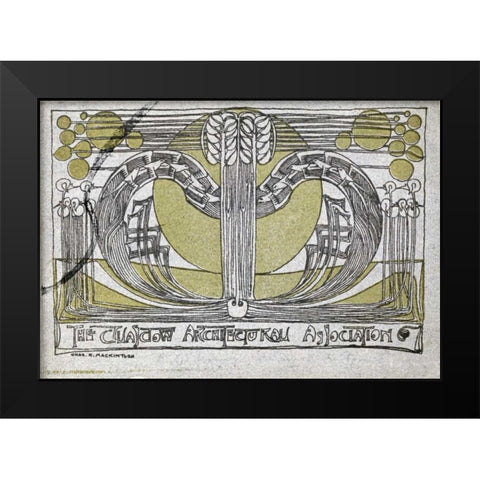 Conversazione Programme Black Modern Wood Framed Art Print by Mackintosh, Charles Rennie