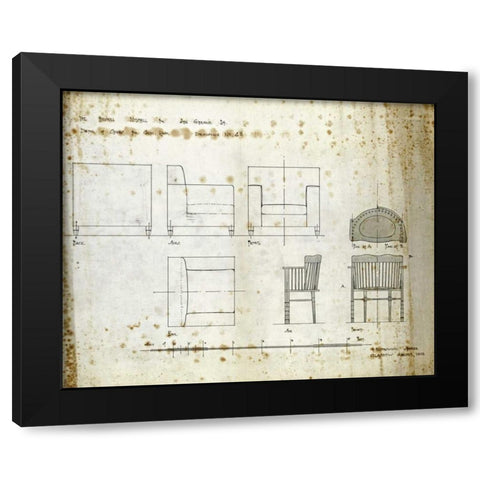 Designs For An Upholstered Chair, 1909 Black Modern Wood Framed Art Print with Double Matting by Mackintosh, Charles Rennie