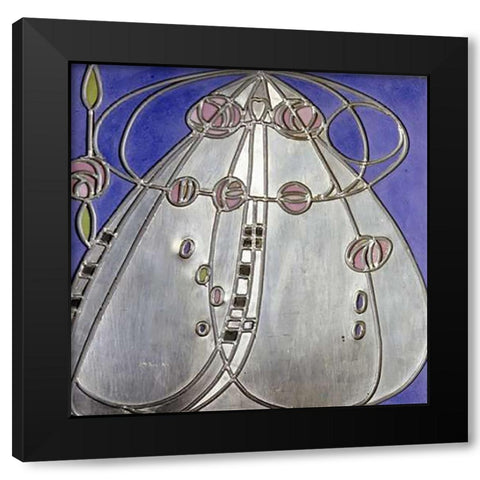 Mahogany Writing Cabinet, 1904 Black Modern Wood Framed Art Print with Double Matting by Mackintosh, Charles Rennie