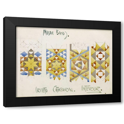 Orvieto Cathedral, Mosaic Bands Black Modern Wood Framed Art Print with Double Matting by Mackintosh, Charles Rennie