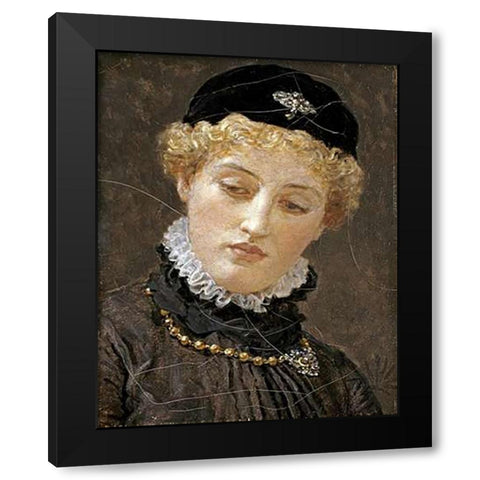 Ellen Terry Black Modern Wood Framed Art Print with Double Matting by Moore, Albert Joseph