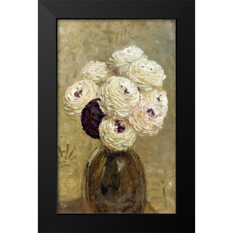 A Vase of Dahlias Black Modern Wood Framed Art Print by Moore, Albert Joseph