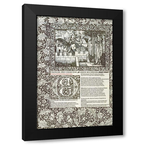 Troilus and Criseyde, Liber Secundus Black Modern Wood Framed Art Print with Double Matting by Morris, William