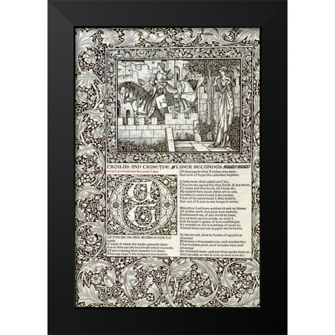 Troilus and Criseyde, Liber Secundus Black Modern Wood Framed Art Print by Morris, William