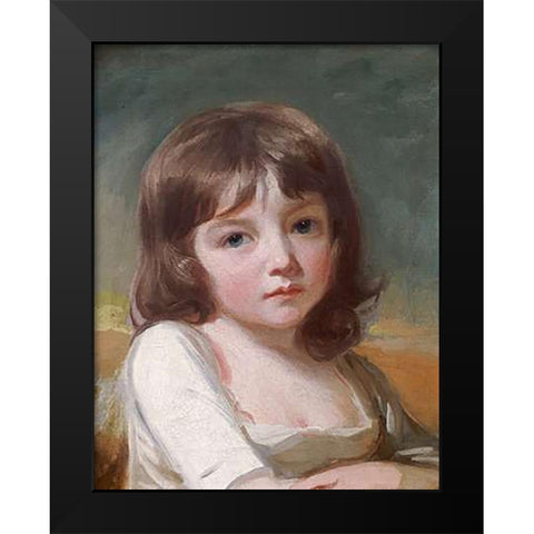 Portrait of a Girl Black Modern Wood Framed Art Print by Romney, George