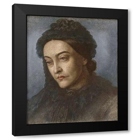 Portrait of Museumistina Rossetti Black Modern Wood Framed Art Print by Rossetti, Dante Gabriel