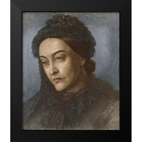 Portrait of Museumistina Rossetti Black Modern Wood Framed Art Print by Rossetti, Dante Gabriel