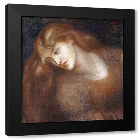 Aspecta Medusa Black Modern Wood Framed Art Print with Double Matting by Rossetti, Dante Gabriel