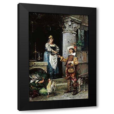 Wine For The Weary Black Modern Wood Framed Art Print by Simonetti, Attilio