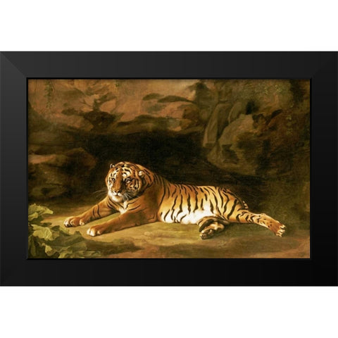 Portrait of The Royal Tiger Black Modern Wood Framed Art Print by Stubbs, George
