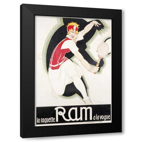 Ram Black Modern Wood Framed Art Print by Vincent, Rene
