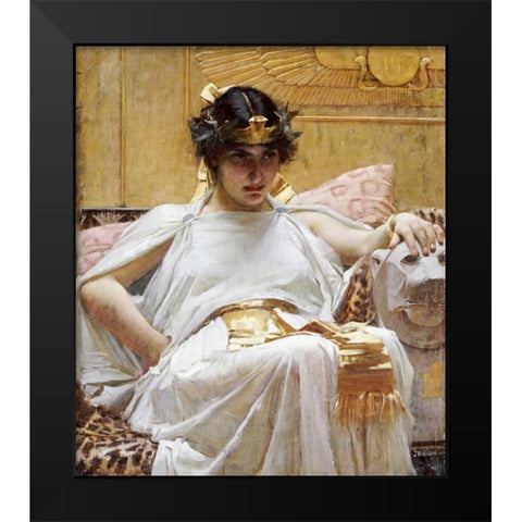 Cleopatra Black Modern Wood Framed Art Print by Waterhouse, John William