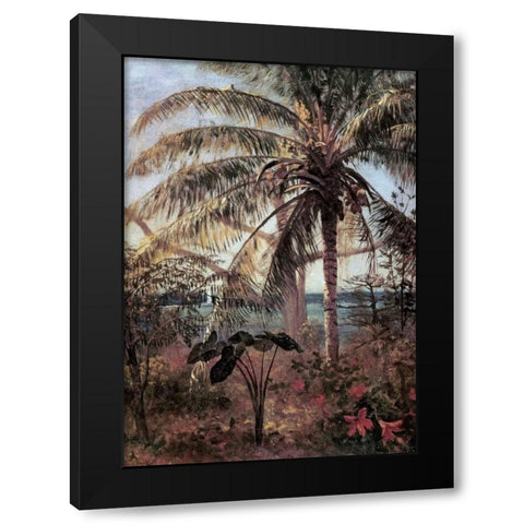 Palm Tree, Nassau Black Modern Wood Framed Art Print by Bierstadt, Albert