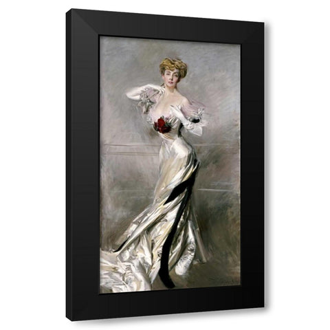 Portrait of The Countess Zichy Black Modern Wood Framed Art Print with Double Matting by Boldini, Giovanni