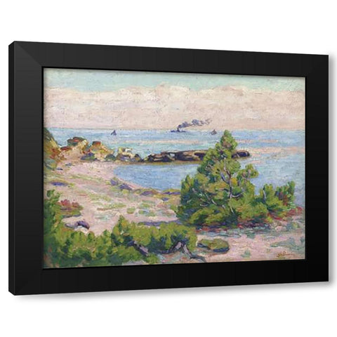 Saint Palais, Pointe De La Perriere Black Modern Wood Framed Art Print with Double Matting by Guillaumin, Armand