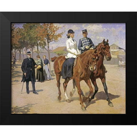 The Morning Ride Black Modern Wood Framed Art Print by Henningsen, Erik