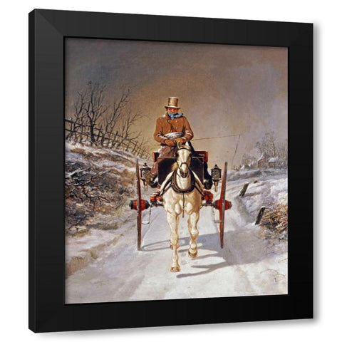 A Winters Drive Black Modern Wood Framed Art Print with Double Matting by Herring, Benjamin