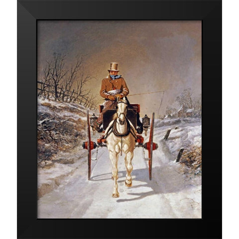 A Winters Drive Black Modern Wood Framed Art Print by Herring, Benjamin