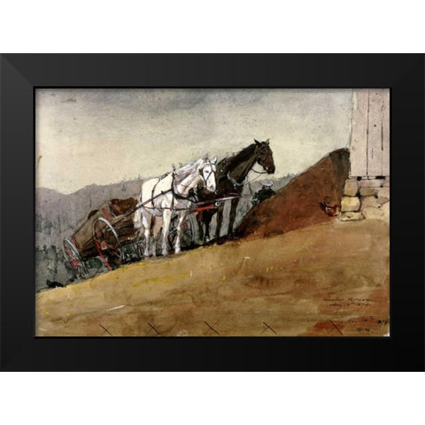 The Hill Top Barn - Houghton Farm Black Modern Wood Framed Art Print by Homer, Winslow