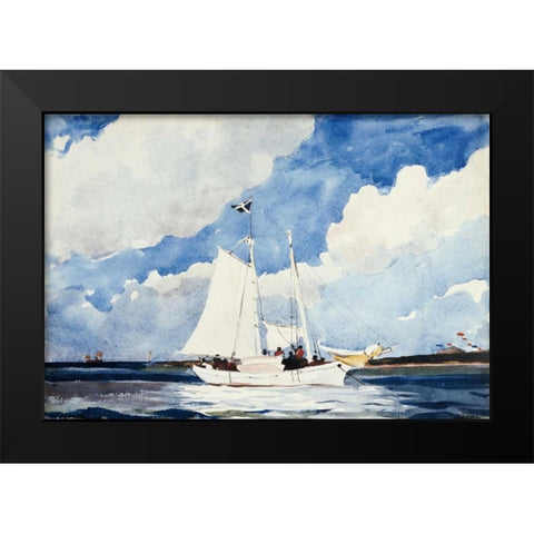Fishing Schooner, Nassau Black Modern Wood Framed Art Print by Homer, Winslow