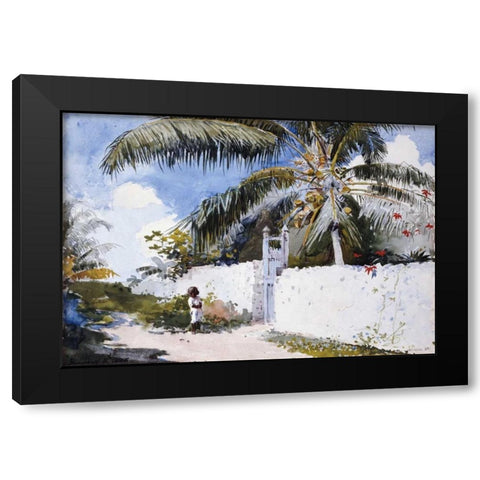 A Garden In Nassau Black Modern Wood Framed Art Print with Double Matting by Homer, Winslow