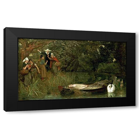 The Lady of Shalott Black Modern Wood Framed Art Print by Hughes, Arthur
