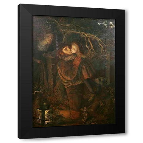 The Lost Child Black Modern Wood Framed Art Print by Hughes, Arthur