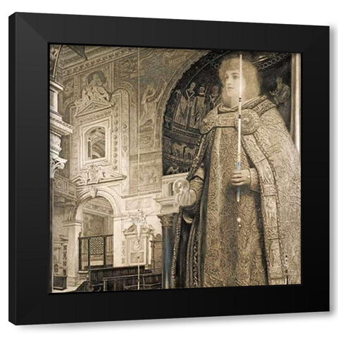 Requiem Black Modern Wood Framed Art Print with Double Matting by Khnopff, Fernand