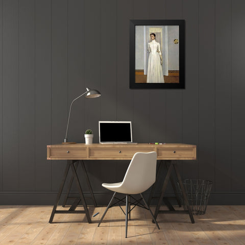 Portrait of Marguerite Black Modern Wood Framed Art Print by Khnopff, Fernand