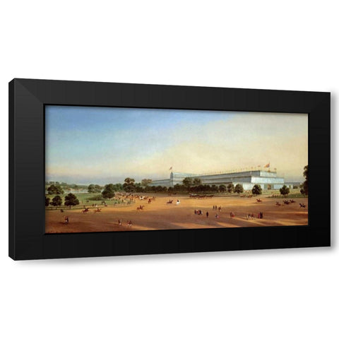 Crystal Palace During The Great Exhibition of 1851 Black Modern Wood Framed Art Print with Double Matting by Le Bihan, P.