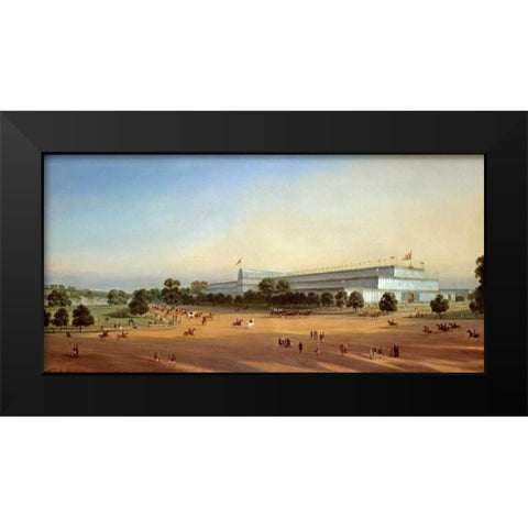 Crystal Palace During The Great Exhibition of 1851 Black Modern Wood Framed Art Print by Le Bihan, P.