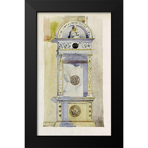 Certosa di Pavia, Study of a Jesuit Altar Black Modern Wood Framed Art Print by Mackintosh, Charles Rennie