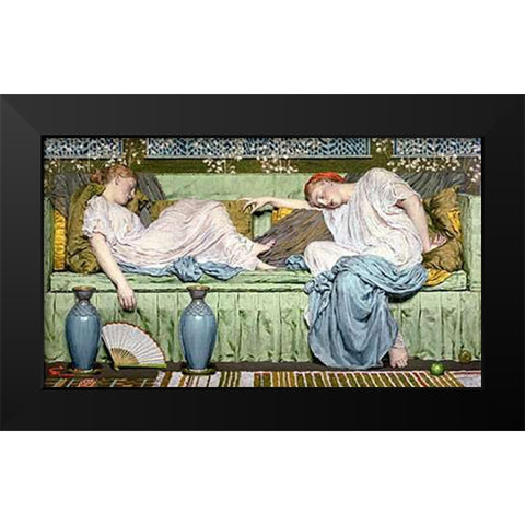 Apples Black Modern Wood Framed Art Print by Moore, Albert Joseph
