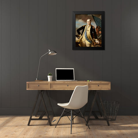 George Washington Black Modern Wood Framed Art Print by Peale, Charles Willson