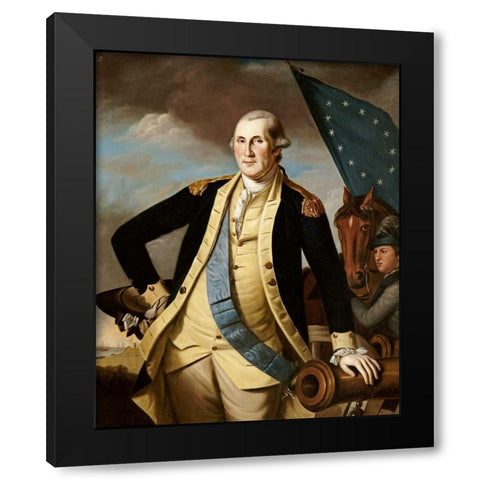 George Washington Black Modern Wood Framed Art Print with Double Matting by Peale, Charles Willson